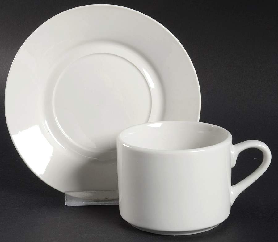 Ivory Buffetware Flat Cup & Saucer Set by Gibson Designs-1