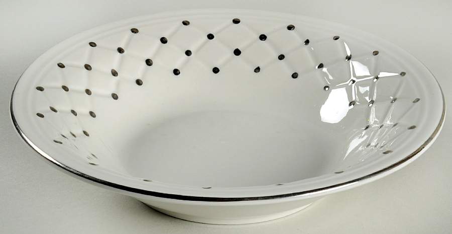 Silver Quilt Rim Soup Bowl by Gibson Designs-1