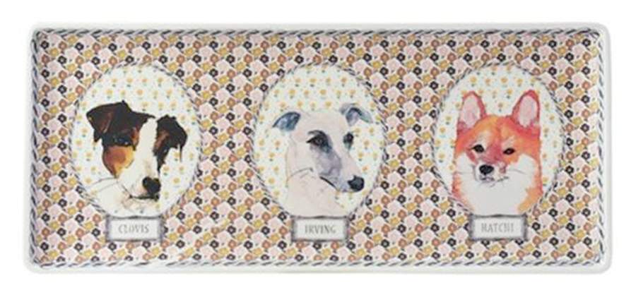 Darling Dog 13" Oblong Tray by Faiencerie De Gien-1