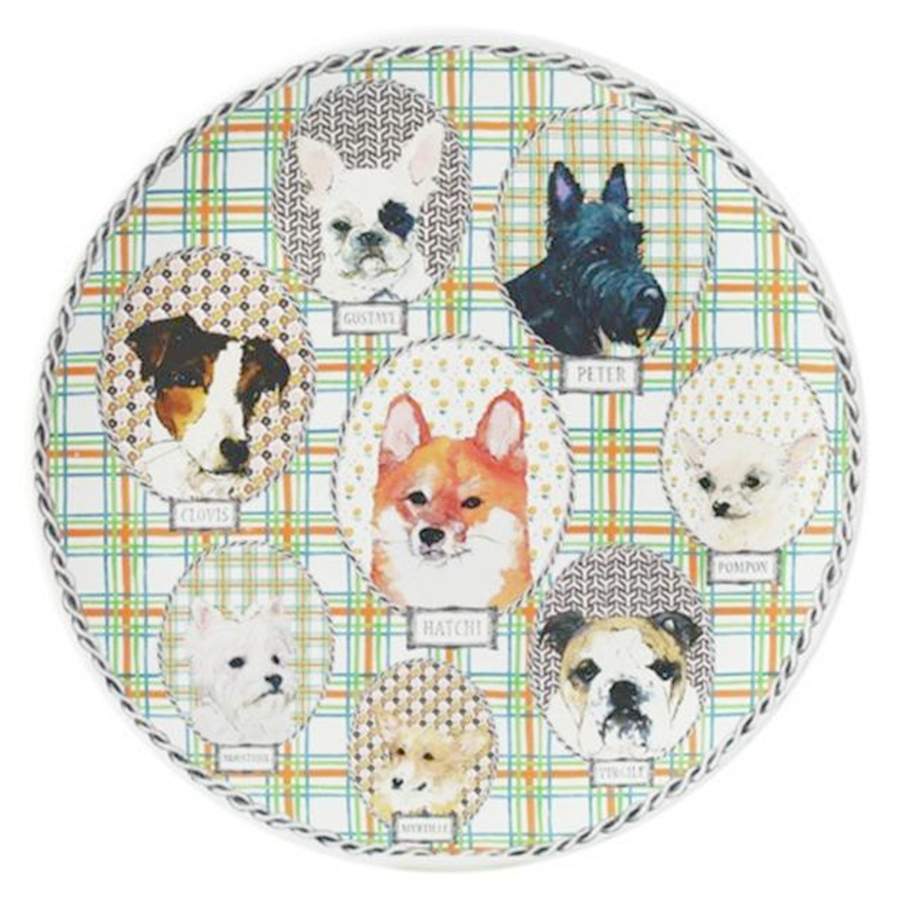 Darling Dog Cake Plate by Faiencerie De Gien-1
