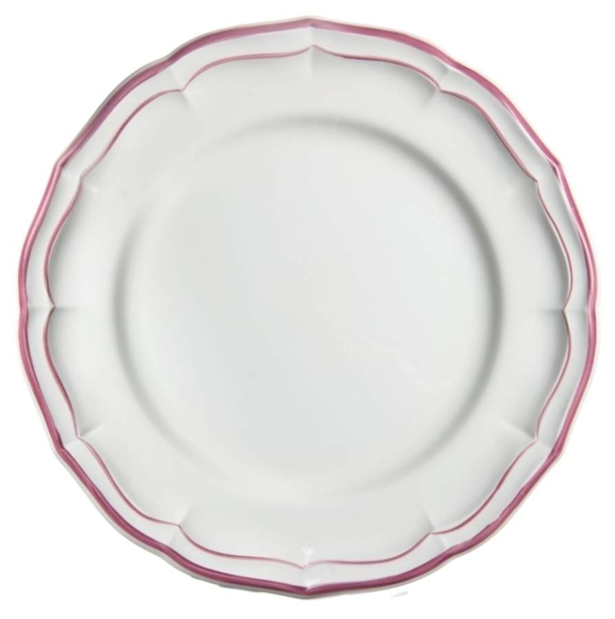 Filets Rose (Raspberry) Dinner Plate by Faiencerie De Gien-1