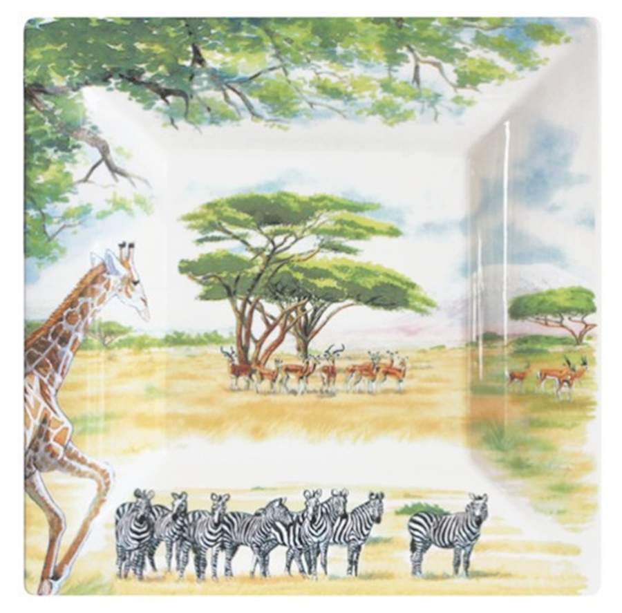 Safari 6" Square Tray by Faiencerie De Gien-1