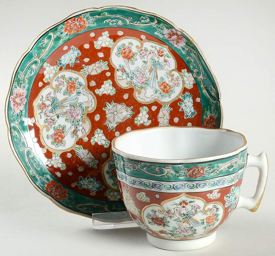 GIM27 Footed Cup & Saucer Set by Gold Imari-1