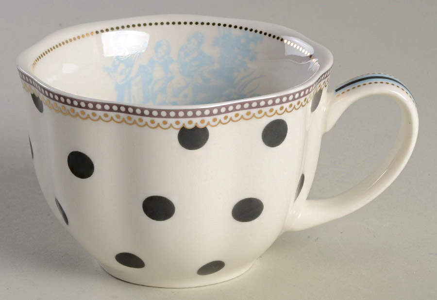 Scallop Navy Flat Cup by Grace's Teaware-1