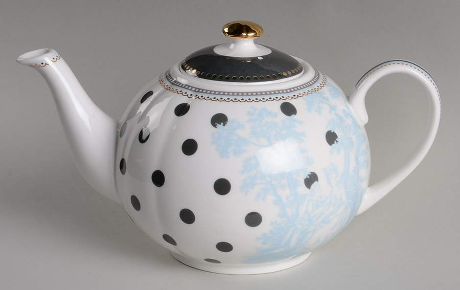 Scallop Navy Teapot & Lid by Grace's Teaware-1