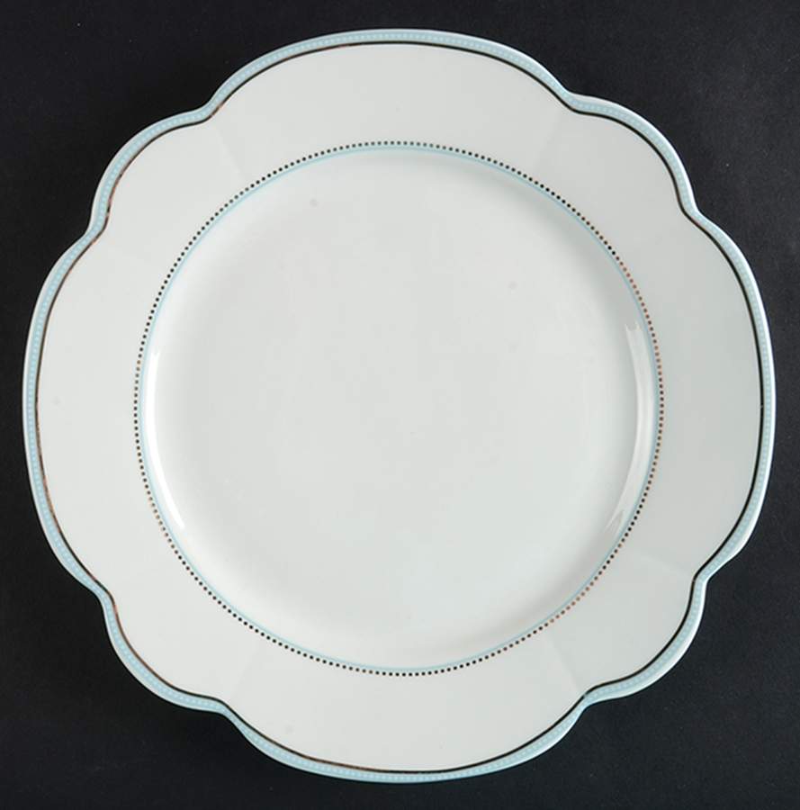 Scallop Aqua Gold Salad Plate by Grace's Teaware-1