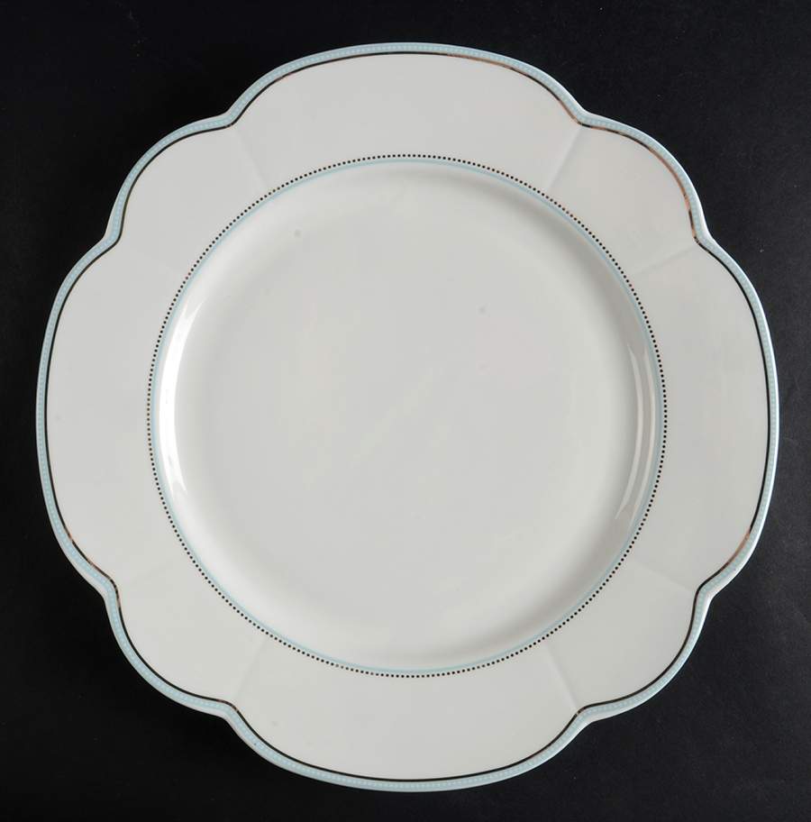 Scallop Aqua Gold Dinner Plate by Grace's Teaware-1