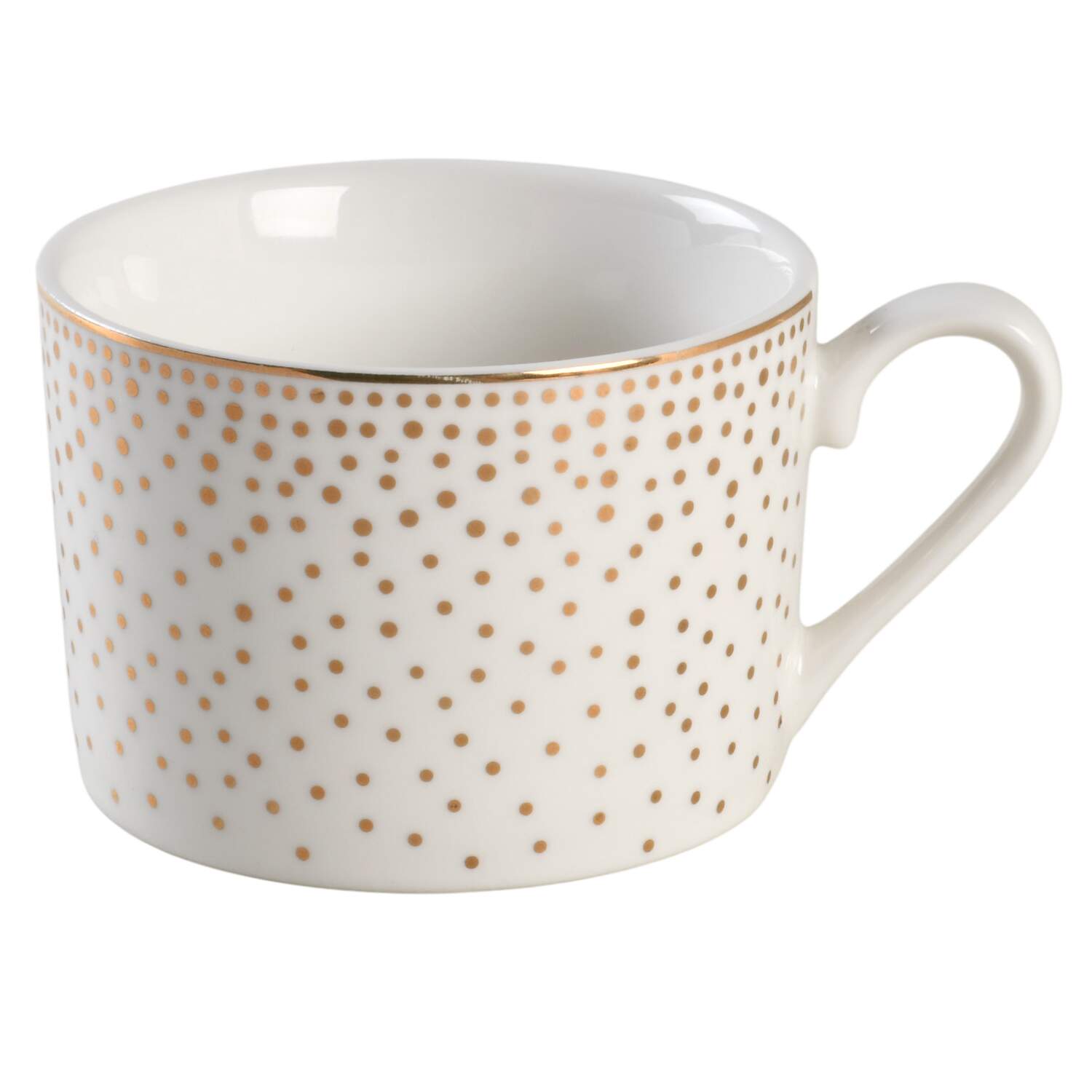 Metallic Gold Dots Flat Cup by Grace's Teaware-1