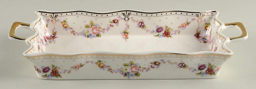 Rose Swag Rectangular Tray by Grace's Teaware-1