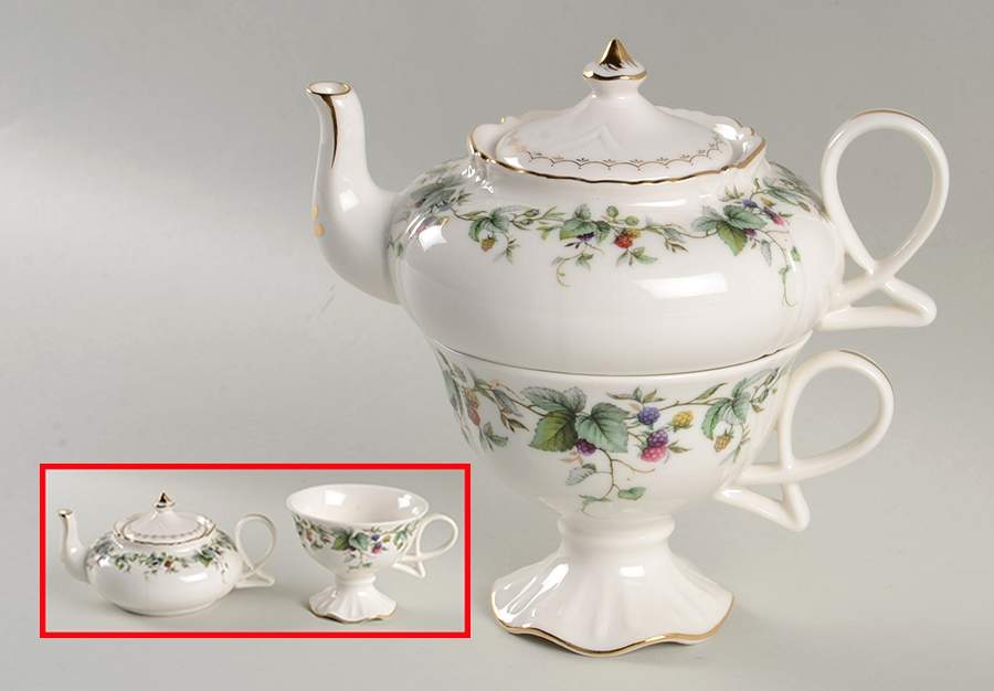 Berry Yard Individual Teapot & Lid with Cup by Grace's Teaware-1