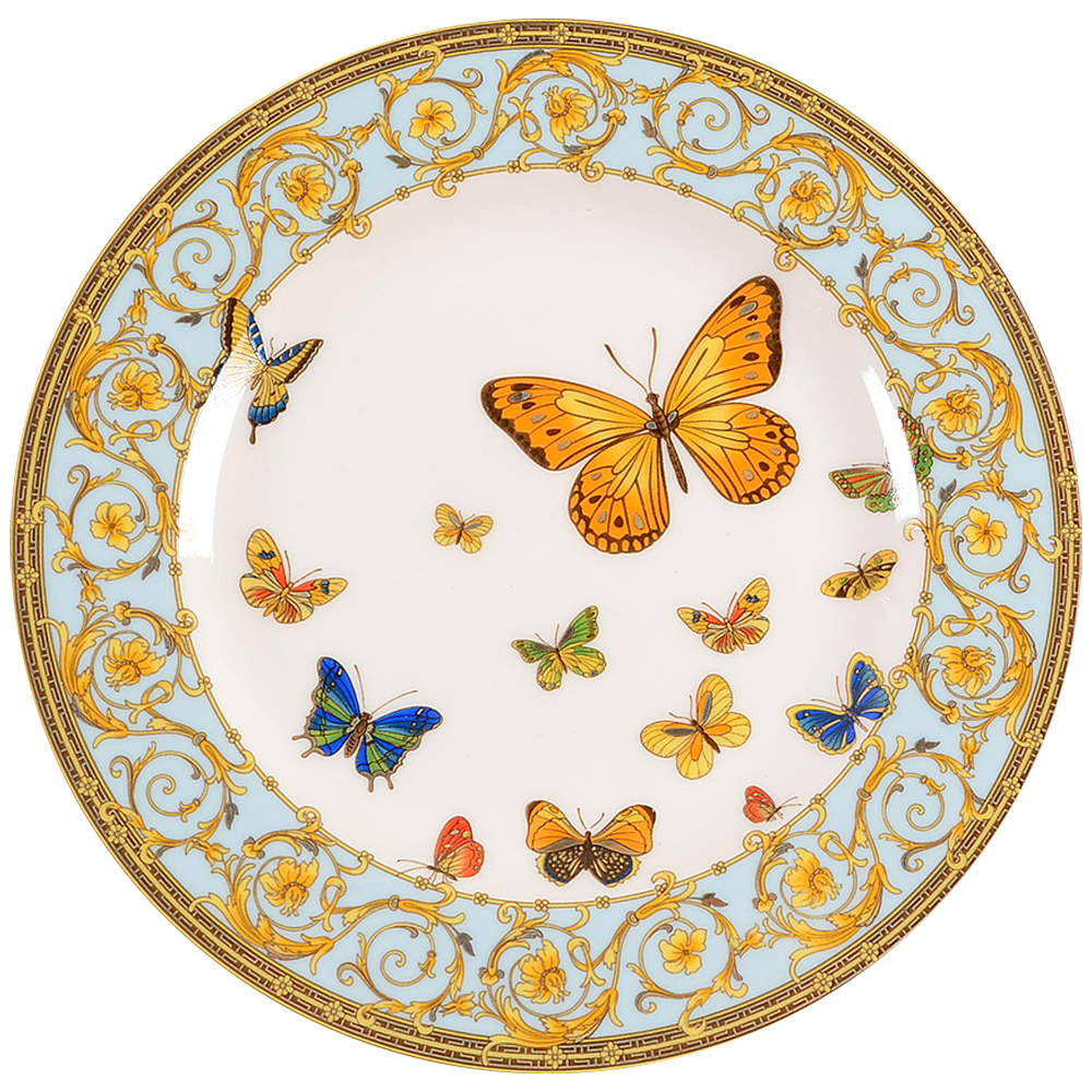 Blue Butterfly Salad/Dessert Plate by Grace's Teaware-1