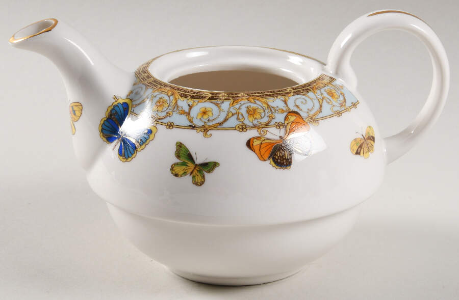 Blue Butterfly Individual Teapot with Cup Teapot No Lid by Grace's Teaware-1