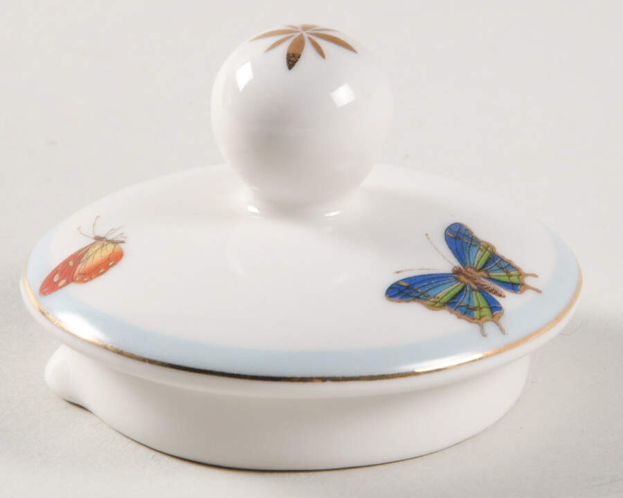 Blue Butterfly Teapot Lid for Individual Teapot with Cup by Grace's Teaware-1