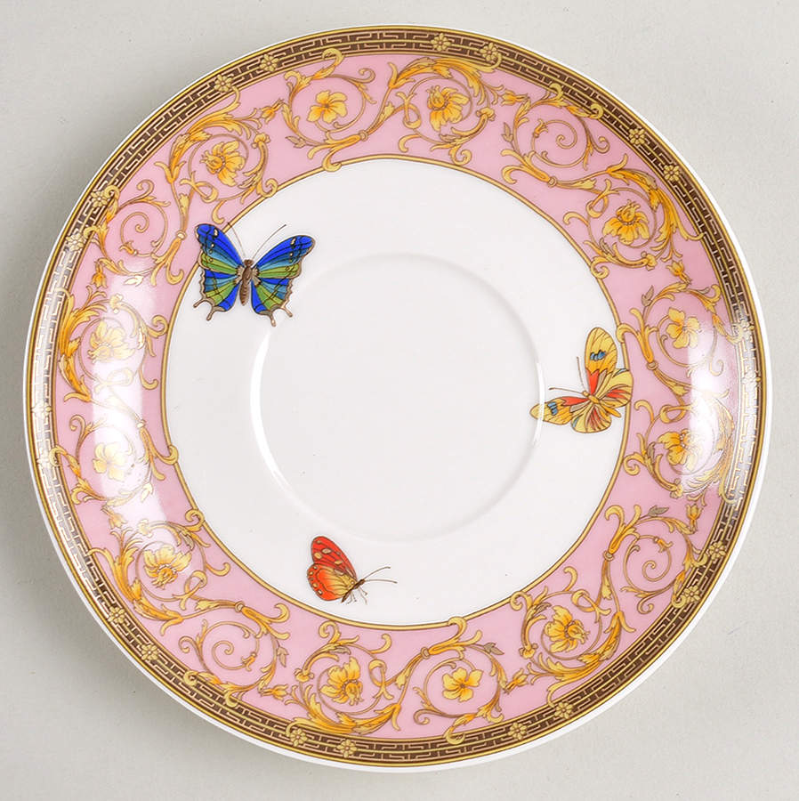 Pink Butterfly Saucer for Individual Teapot & Lid w/Cup & Saucer by Grace's Teaware-1
