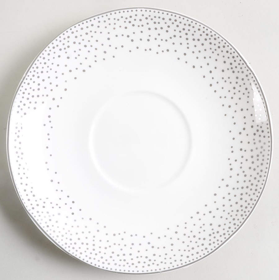 Metallic Silver Dots Saucer for Jumbo Cup by Grace's Teaware-1