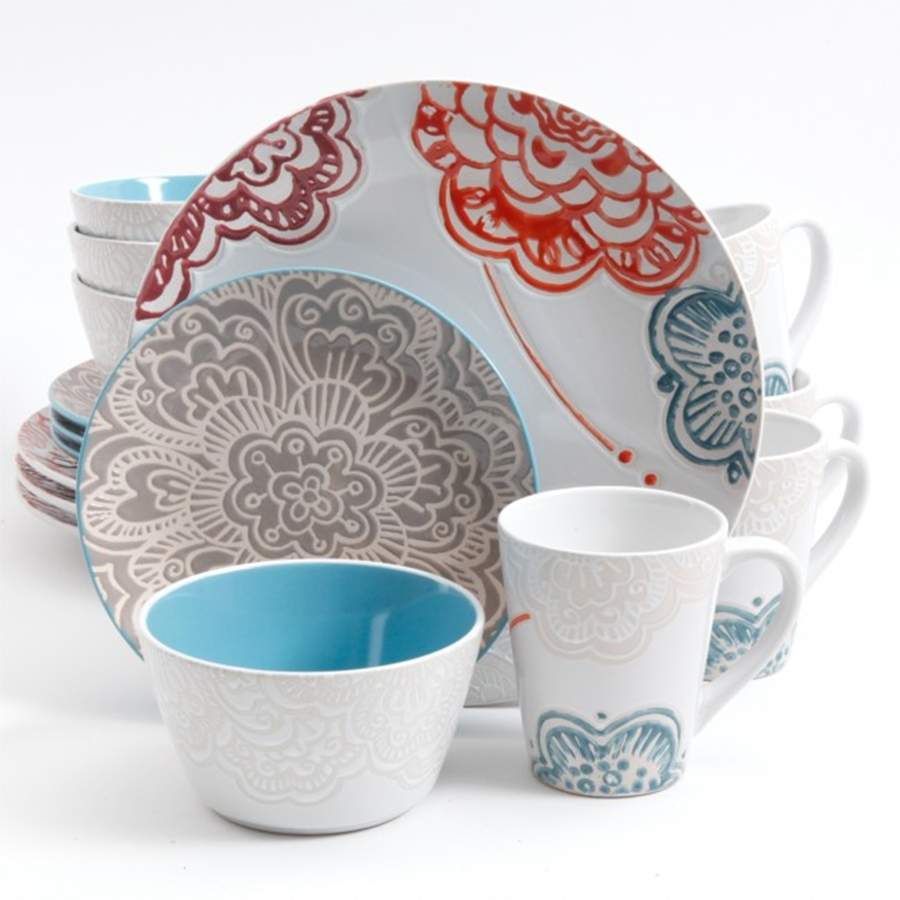 Aria Floral Salad Plate by Gibson Designs-1