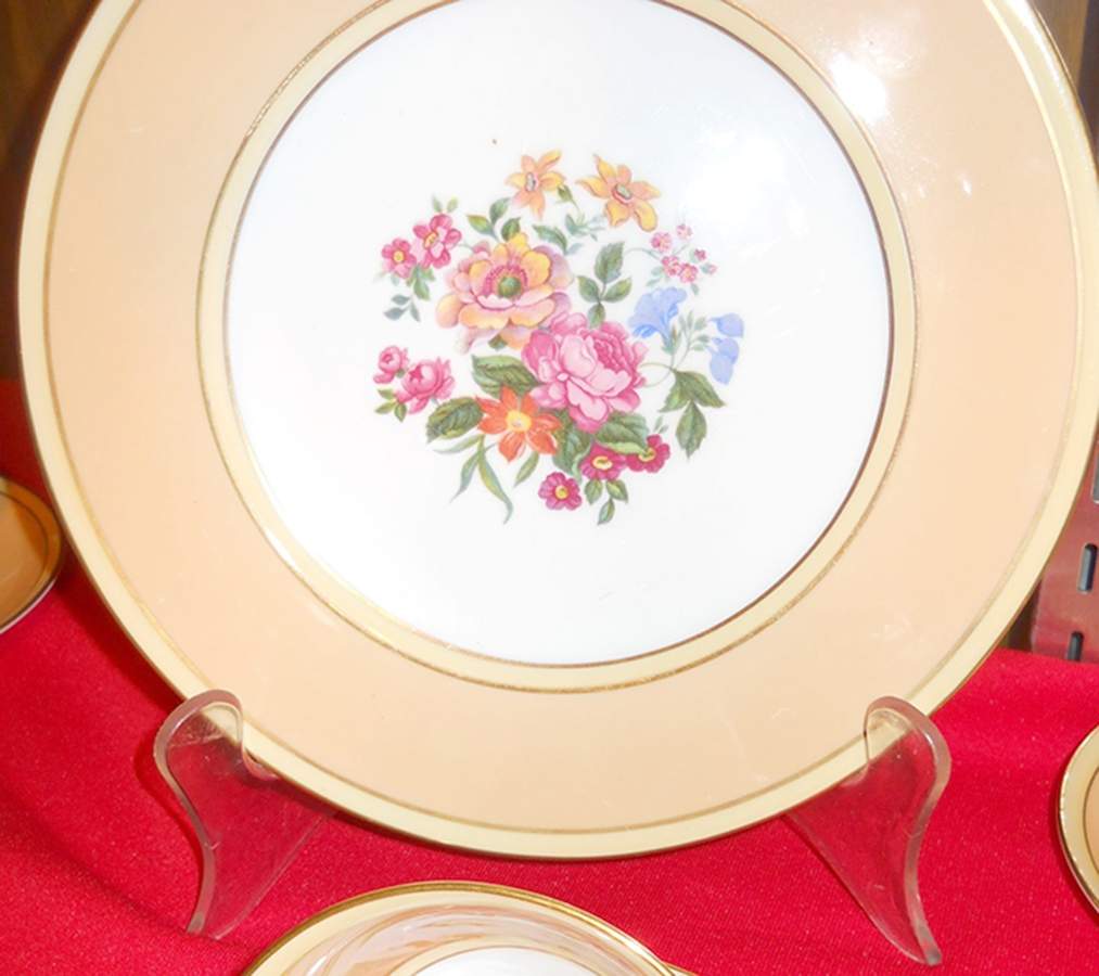 6477 (Tan Band, Smooth) Dinner Plate by Grosvenor-1