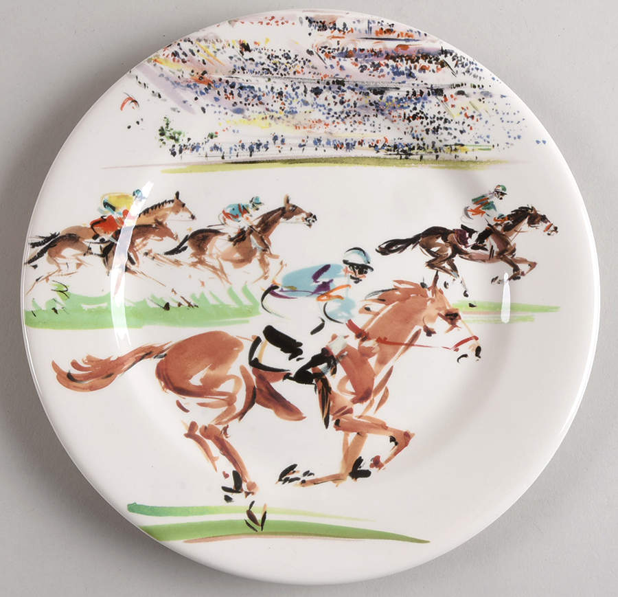 Cavaliers Salad/Dessert Plate by Faiencerie De Gien-1