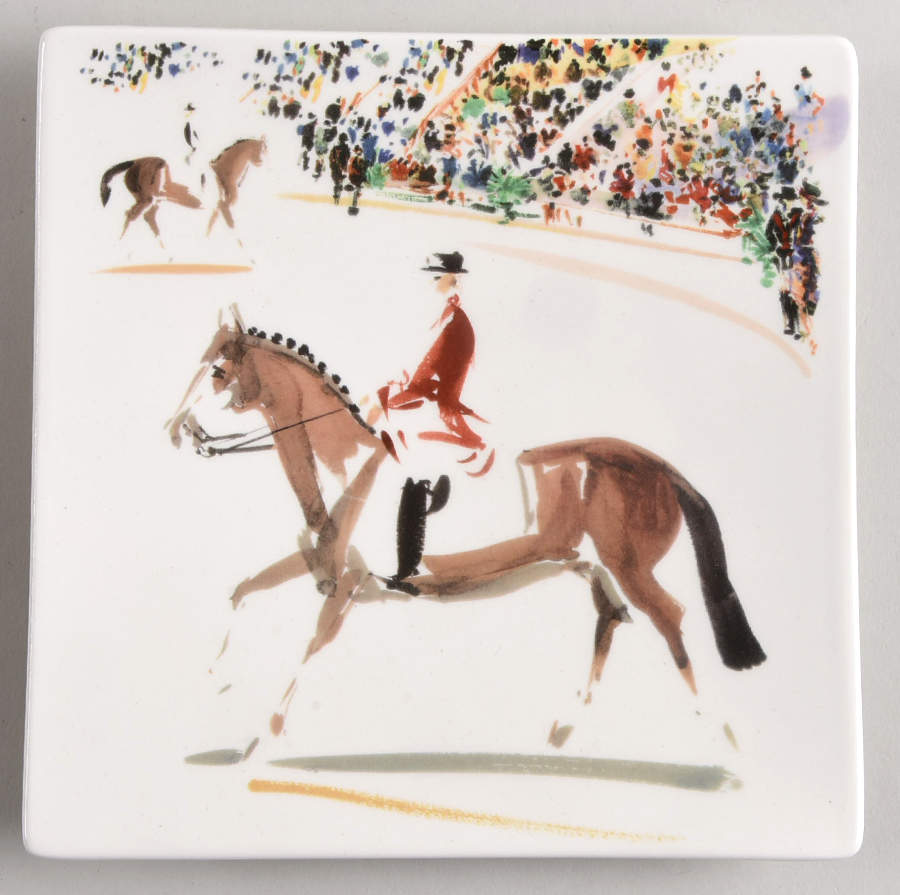Cavaliers 6" Square Plate by Faiencerie De Gien-1