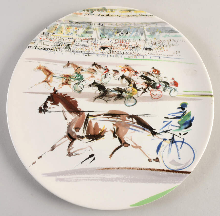 Cavaliers Cake Plate by Faiencerie De Gien-1