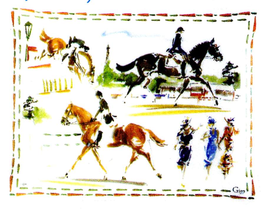 Cavaliers 18" Acrylic Rectangular Tray by Faiencerie De Gien-1