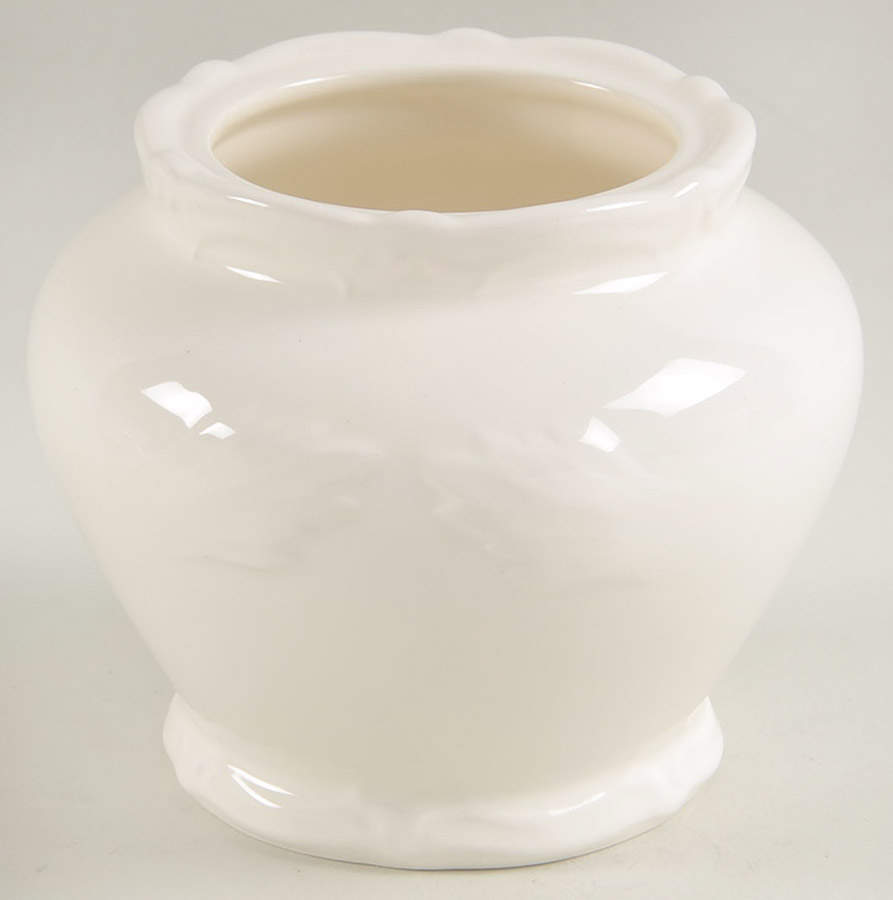 Rocaille Blanc (White) Sugar Bowl No Lid by Faiencerie De Gien-1