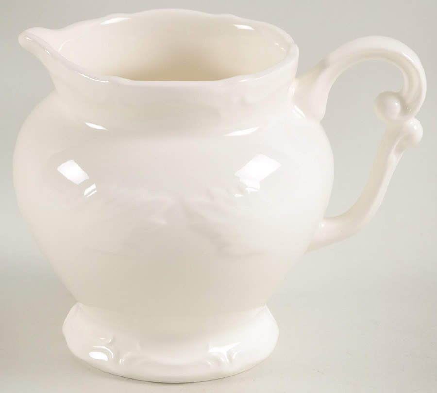 Rocaille Blanc (White) Creamer by Faiencerie De Gien-1