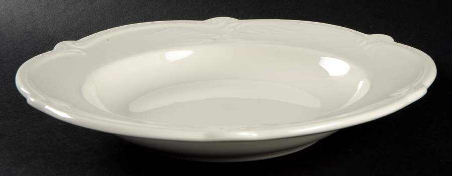 Rocaille Blanc (White) Large Rim Soup Bowl by Faiencerie De Gien-1