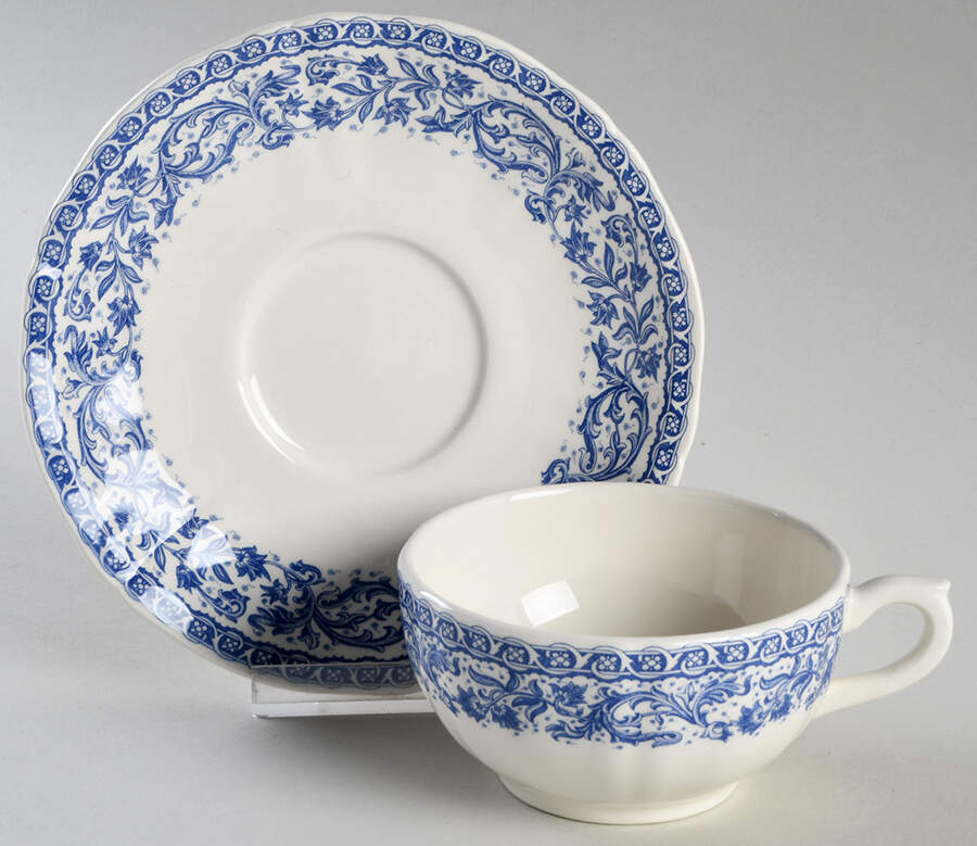 Rouen 37 Flat Cup & Saucer Set by Faiencerie De Gien-1