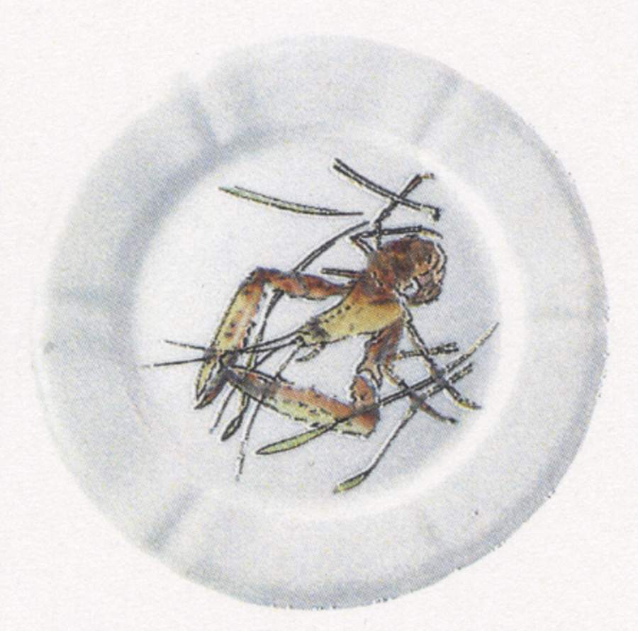 Grand Crustaces  (Scallope Rim) Salad Plate by Faiencerie De Gien-1