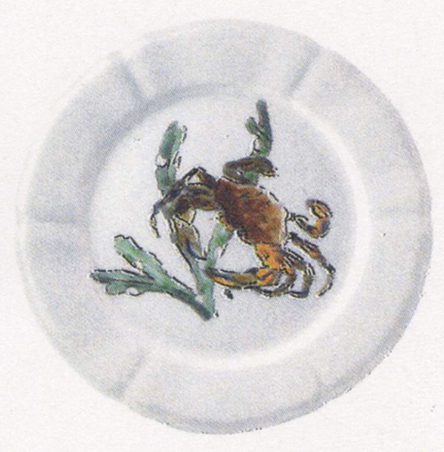 Grand Crustaces  (Scallope Rim) Salad Plate by Faiencerie De Gien-1