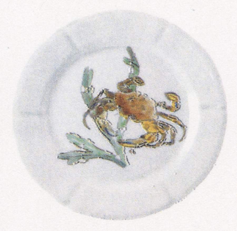Grand Crustaces  (Scallope Rim) Dinner Plate by Faiencerie De Gien-1