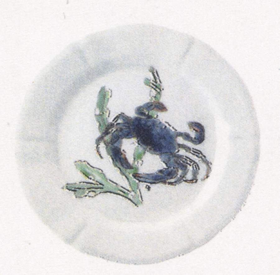 Grand Crustaces  (Scallope Rim) Dinner Plate by Faiencerie De Gien-1