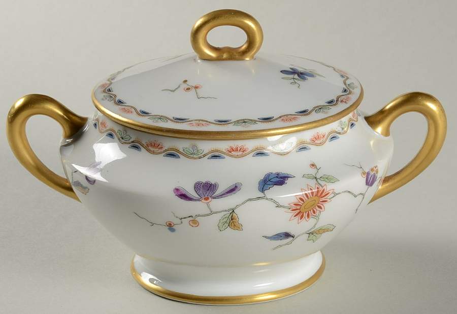 Old Chinese Sugar Bowl & Lid by Ginori 1735-1