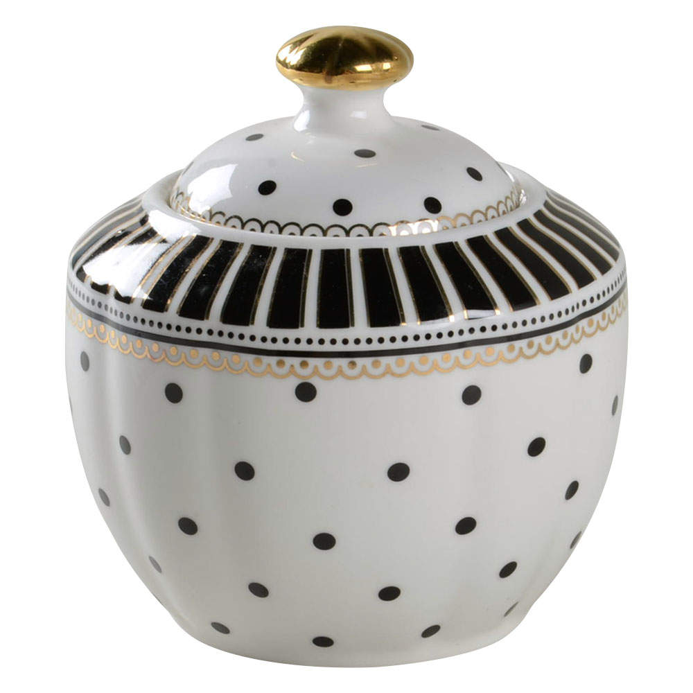 Josephine Black Sugar Bowl & Lid by Grace's Teaware-1