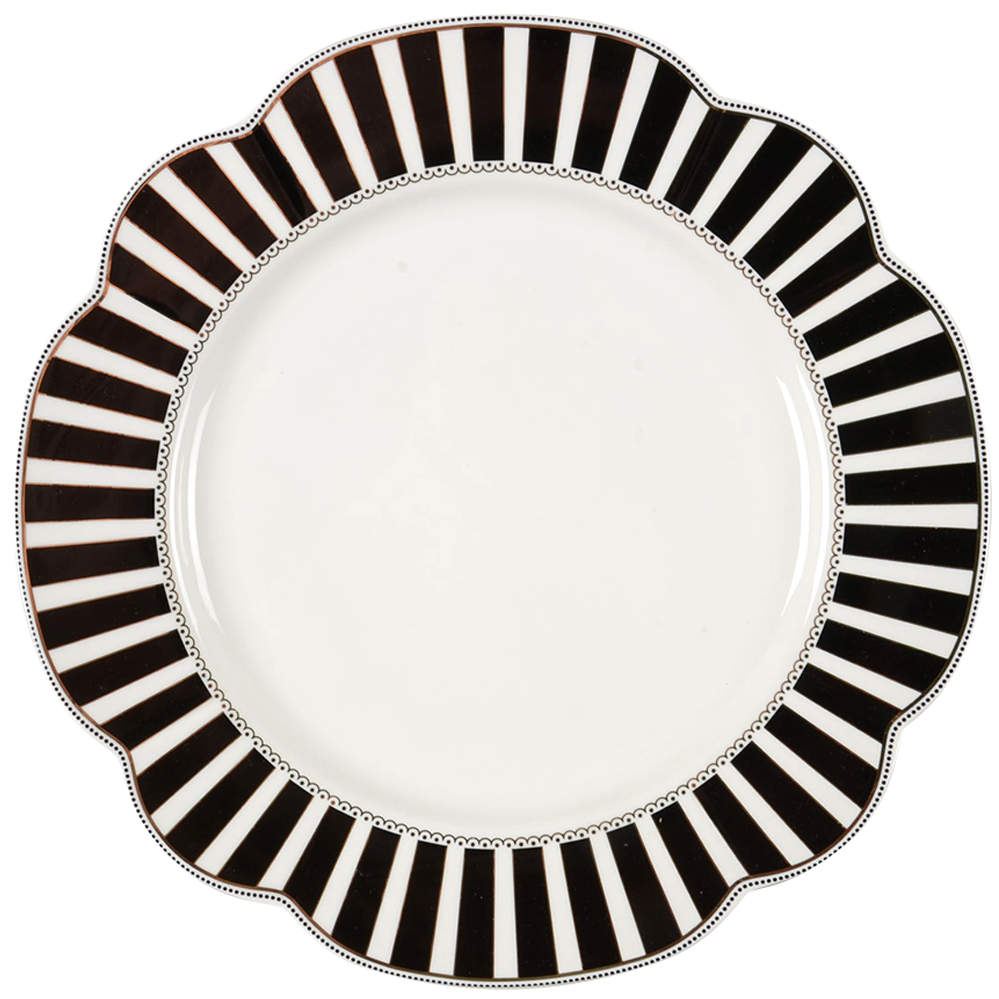 Josephine Black Dinner Plate by Grace's Teaware-1