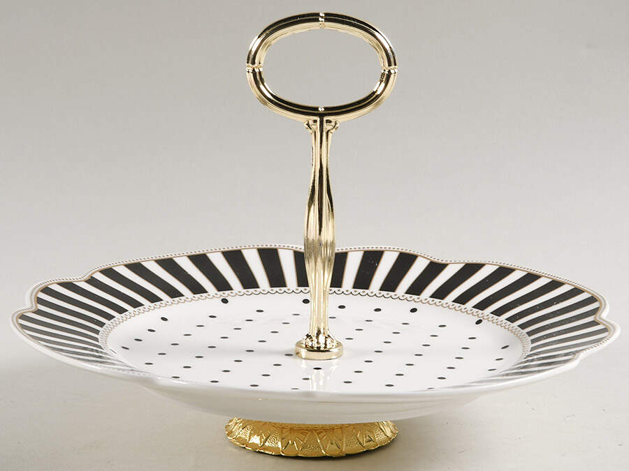 Josephine Black 6" - 7" Tidbit (from Salad Plate) HC by Grace's Teaware-1