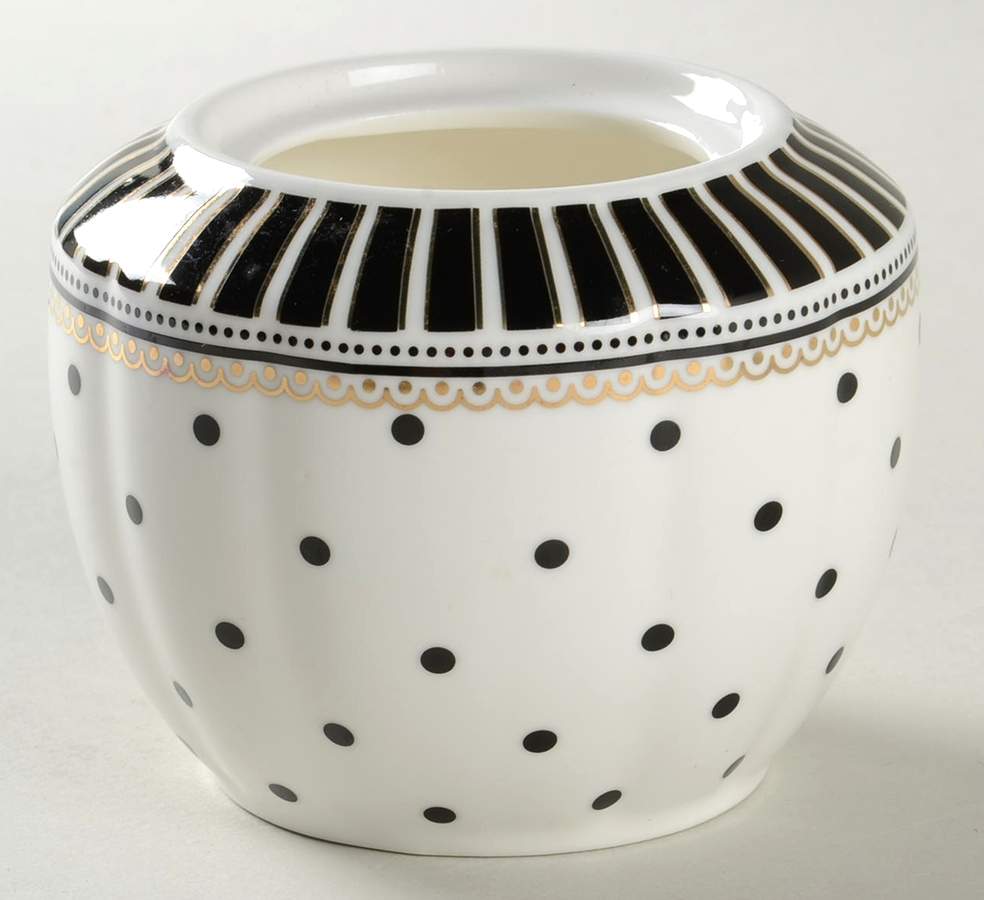 Josephine Black Sugar Bowl No Lid by Grace's Teaware-1