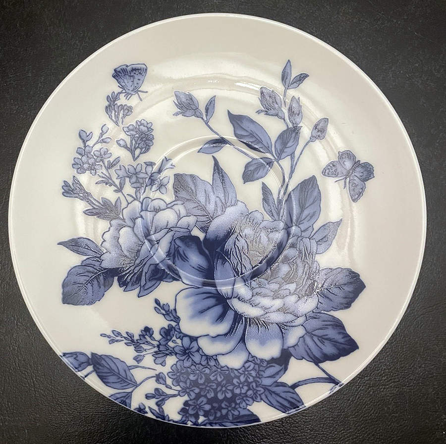 Blue Peony Bouquet Saucer by Grace's Teaware-1