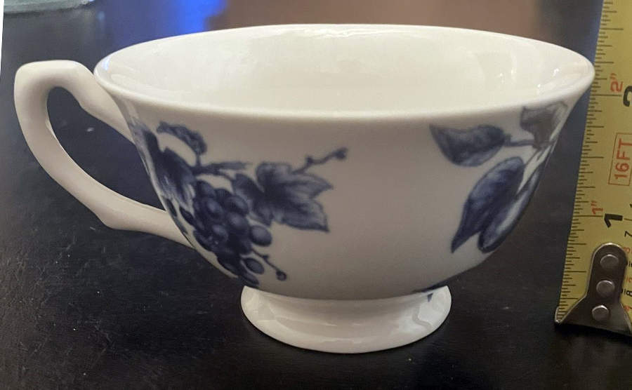 Blue Peony Bouquet Footed Cup by Grace's Teaware-1