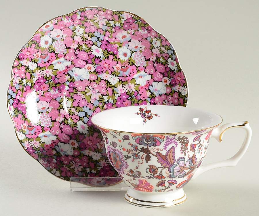 Liberty Chintz-Red Footed Cup & Saucer Set by Grace's Teaware-1