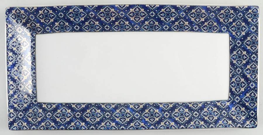 Blue Diamond Rectangular Tray by Grace's Teaware-1