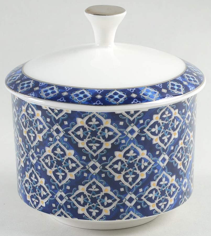 Blue Diamond Sugar Bowl & Lid by Grace's Teaware-1