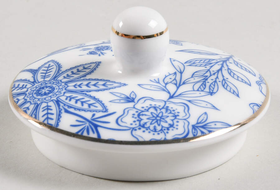Blue Vine Lid for Sugar Bowl by Grace's Teaware-1