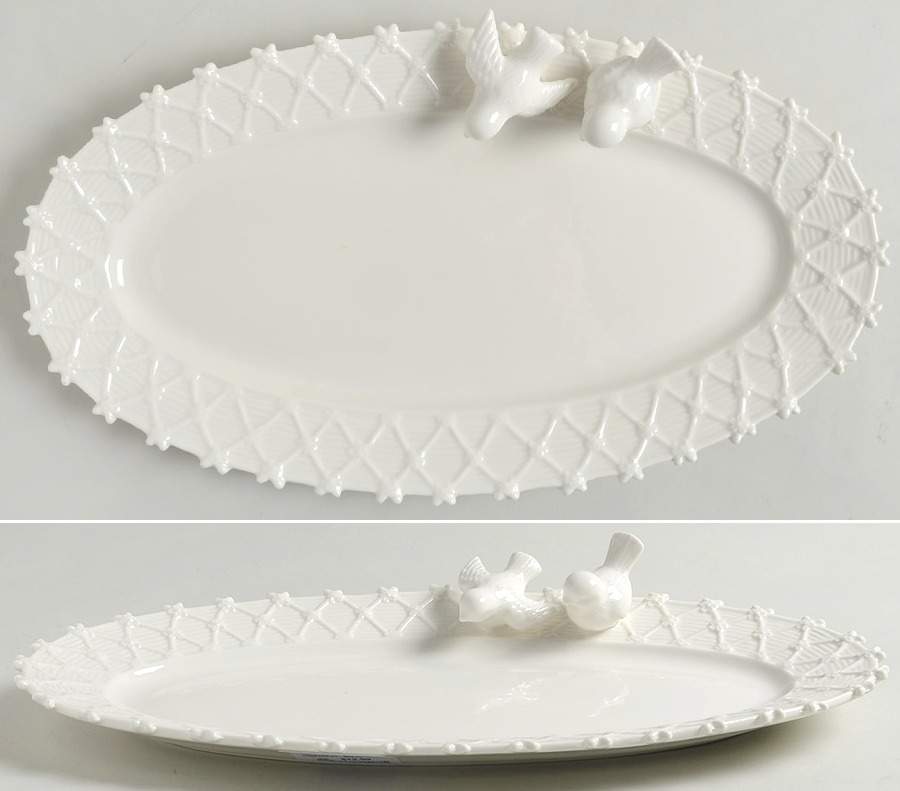 Victorian Bird 14" Oval Serving Platter by Grace's Teaware-1