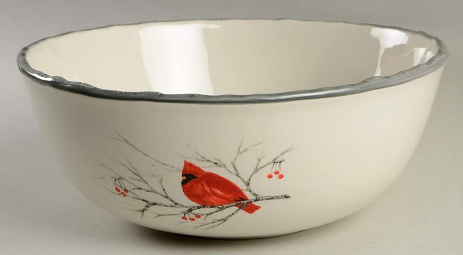 Winter Cardinal 10" Round Vegetable Bowl by Global Design Connections-1