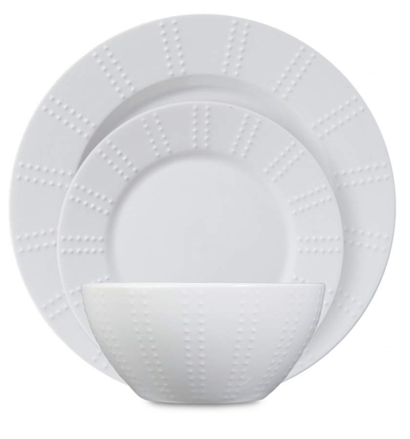 Ticking Stripe Dinner Plate by Gibson Designs-1