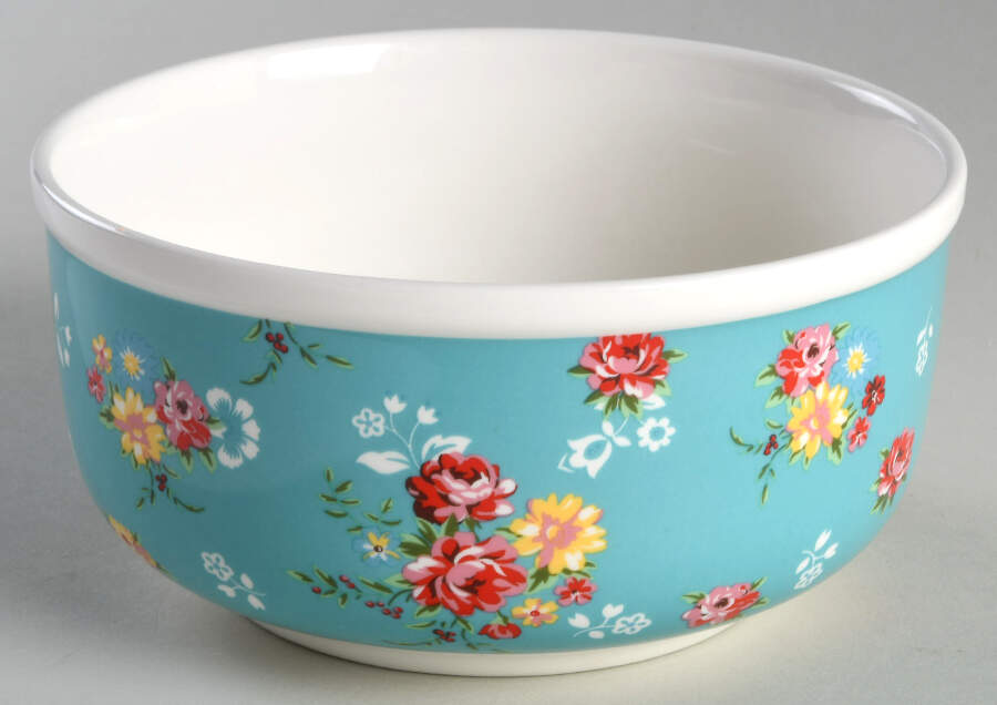 Shabby Rose Turquoise 6" Storage Ceramic Bowl by Grace's Teaware-1