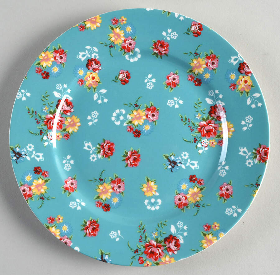 Shabby Rose Turquoise Salad Plate by Grace's Teaware-1