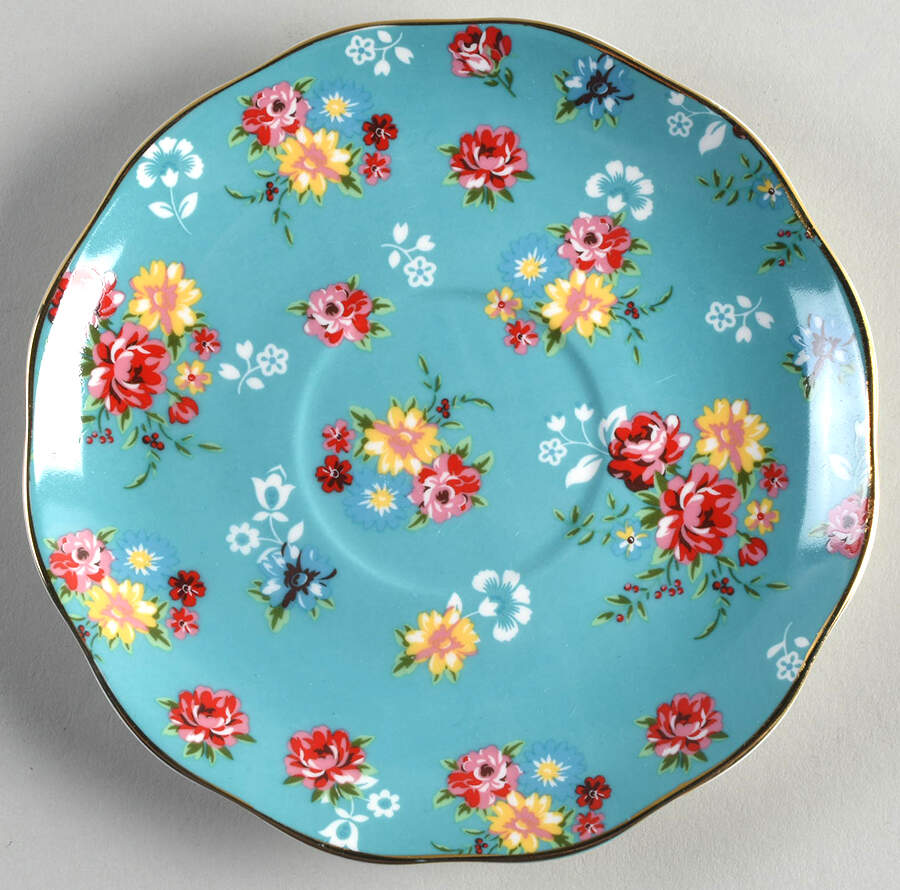Shabby Rose Turquoise Saucer by Grace's Teaware-1